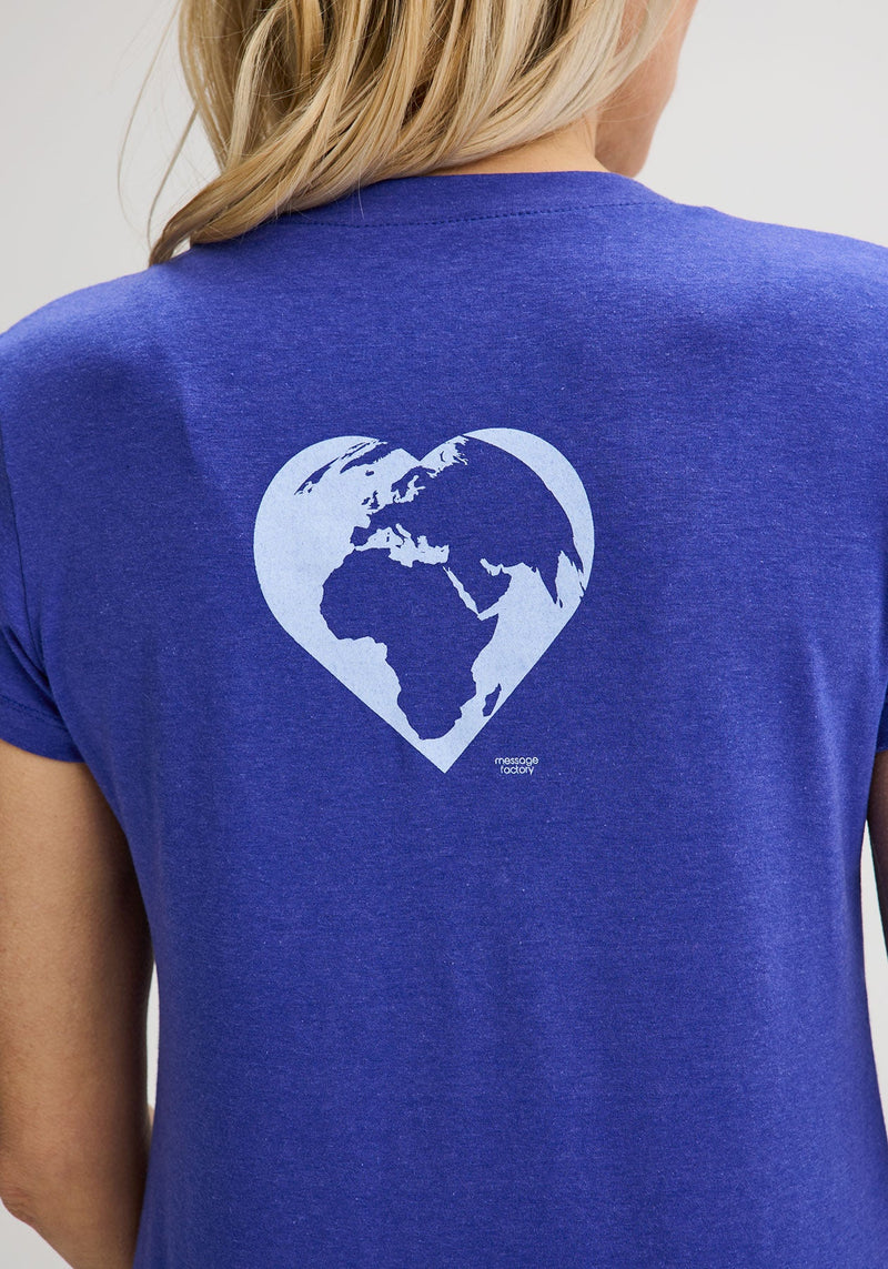 J'AIME MA PLANÈTE - T-shirt bleu pour femme-Hauts-Message Factory