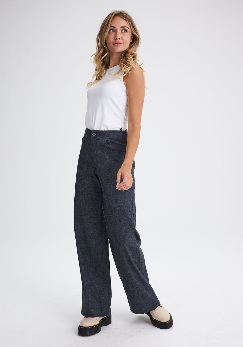 RICHELIEU - Pantalon taille haute charcoal-Bas-Message Factory