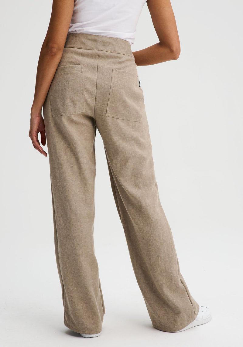 ELLA 2.0 - Pantalon ample beige-Bas-Message Factory