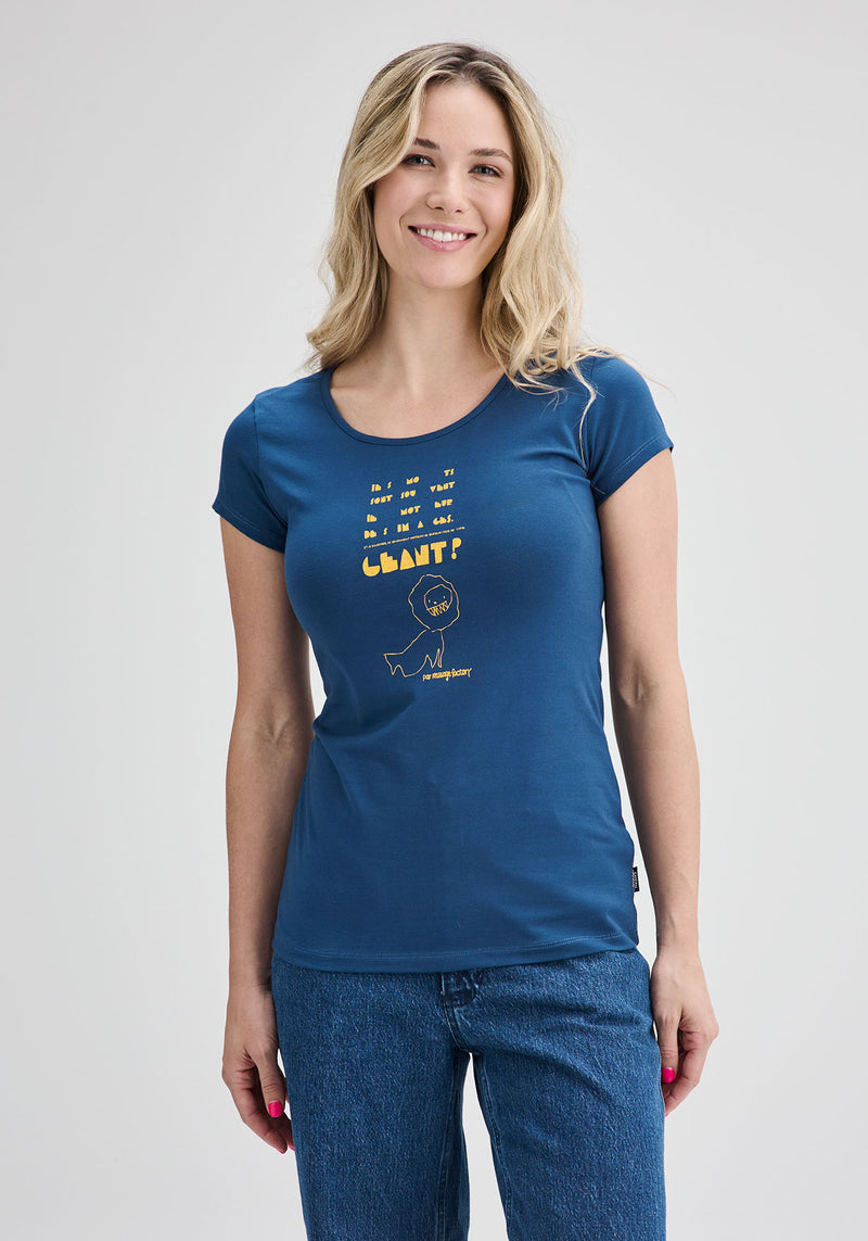 LION - T-shirt col rond bleu-Hauts-Message Factory