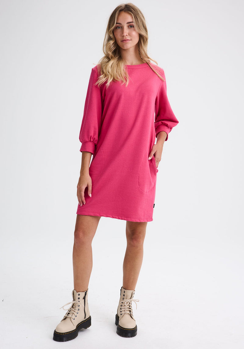 STUKELY - Robe molleton fuchsia-Robes-Message Factory