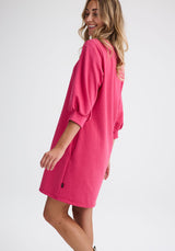 STUKELY - Robe molleton fuchsia-Robes-Message Factory