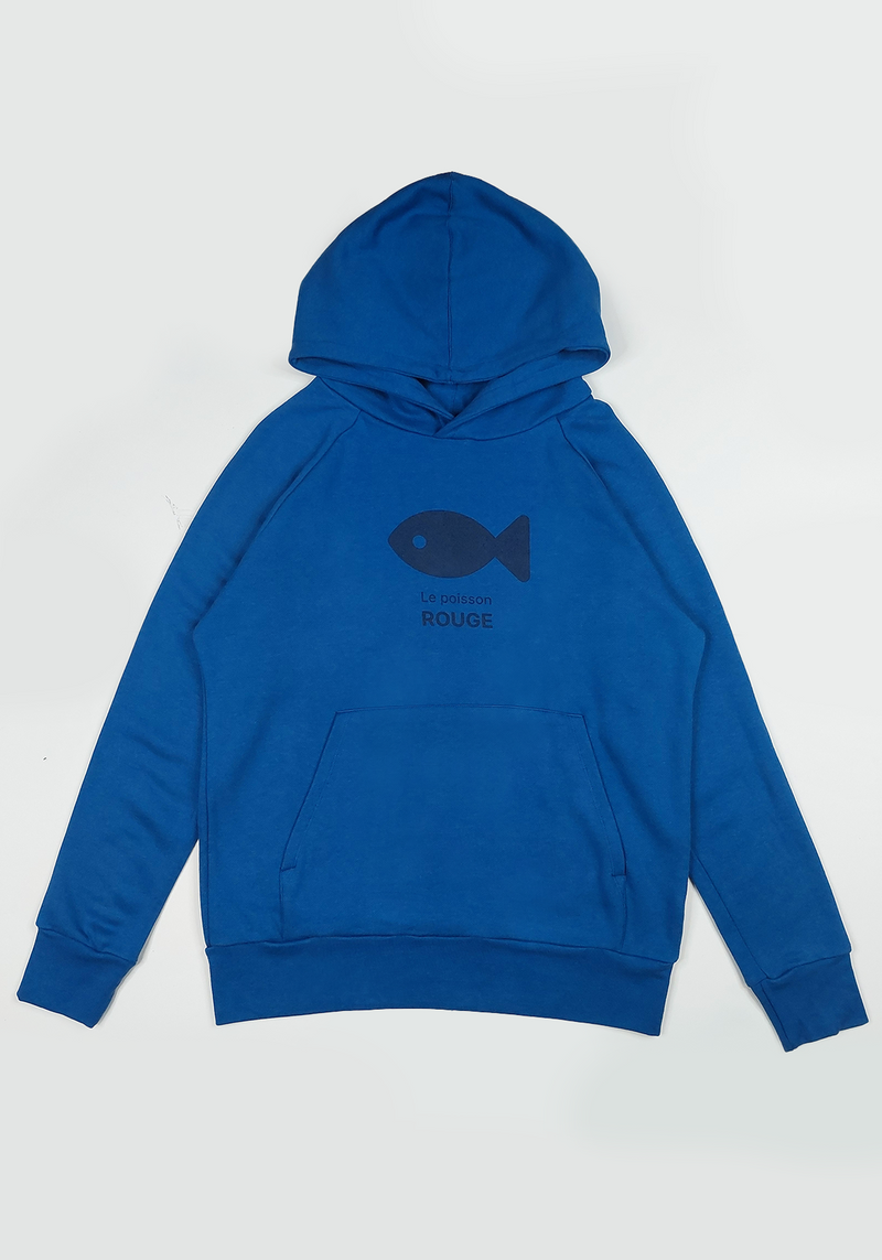 KYLE - Hoodie en molleton imprimé bleu océan-Hauts homme-OÖM Ethikwear