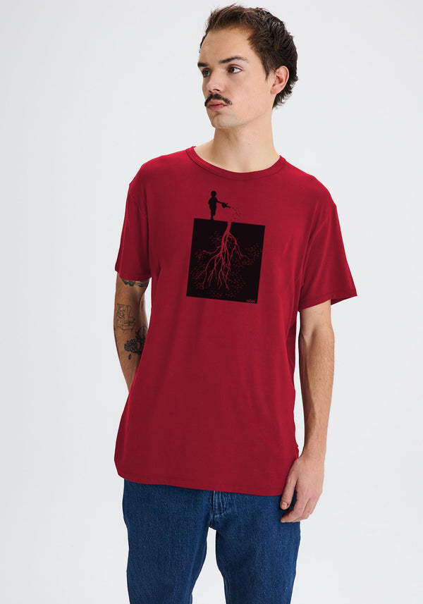 RACINES - T-shirt pour Homme Rouge-T-shirts Homme-OÖM Ethikwear