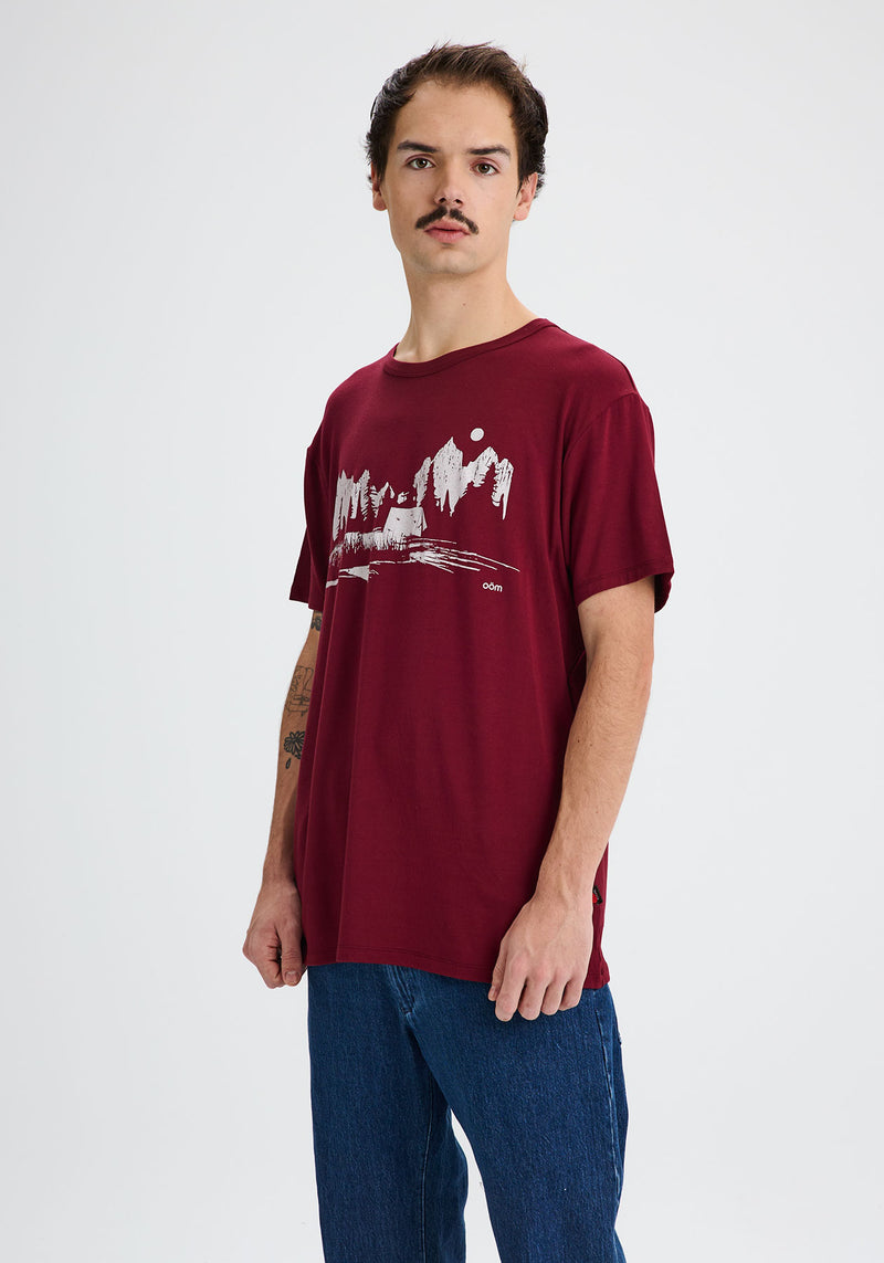REFUGE - T-shirt bourgogne-T-shirts Homme-OÖM Ethikwear