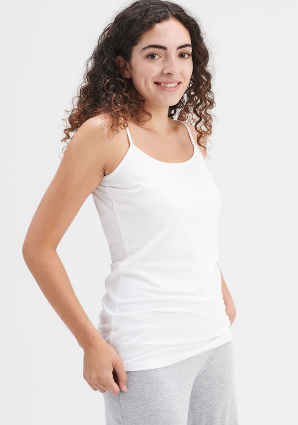 KONFEN Women Crop Top Vest Sleeveless Camisole with Built-in Shelf