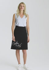 IMMORTELLE - Black skirt bicycle print