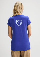 J'AIME MA PLANÈTE - T-shirt bleu pour femme-Hauts-Message Factory