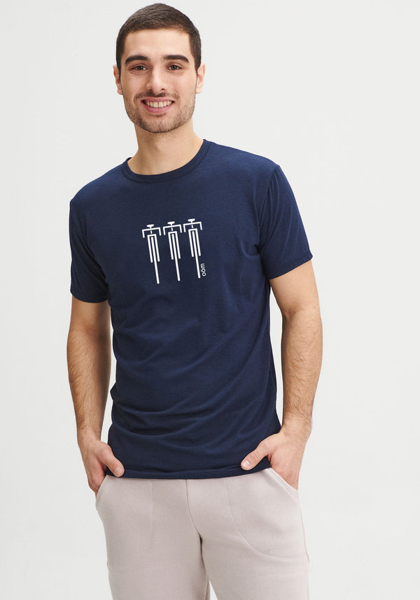PELOTON - T-shirt pour Homme Marine-T-shirts Homme-OÖM Ethikwear