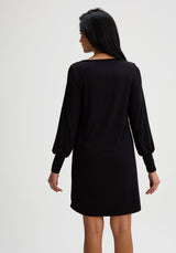 LORRAINE - Robe tunique noire-Robes-Message Factory