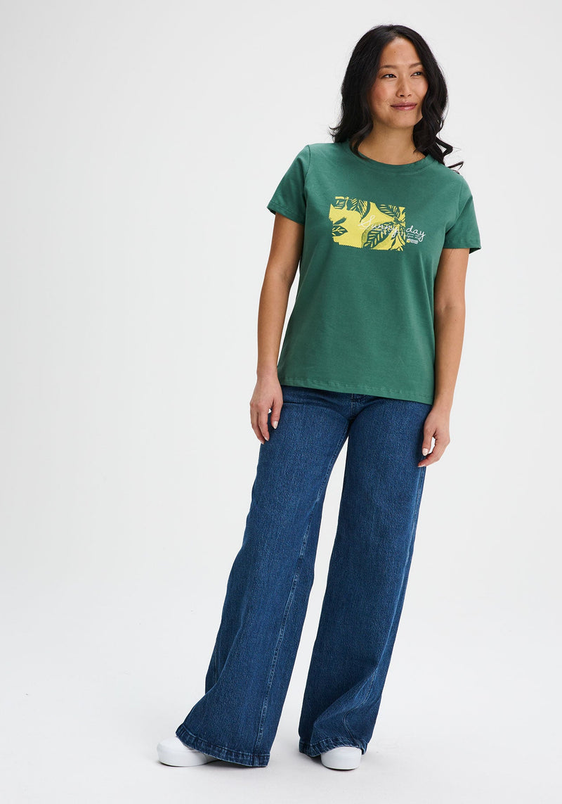 SUNNY DAY - T-shirt à col rond vert-Nouveautés écologiques-Message Factory