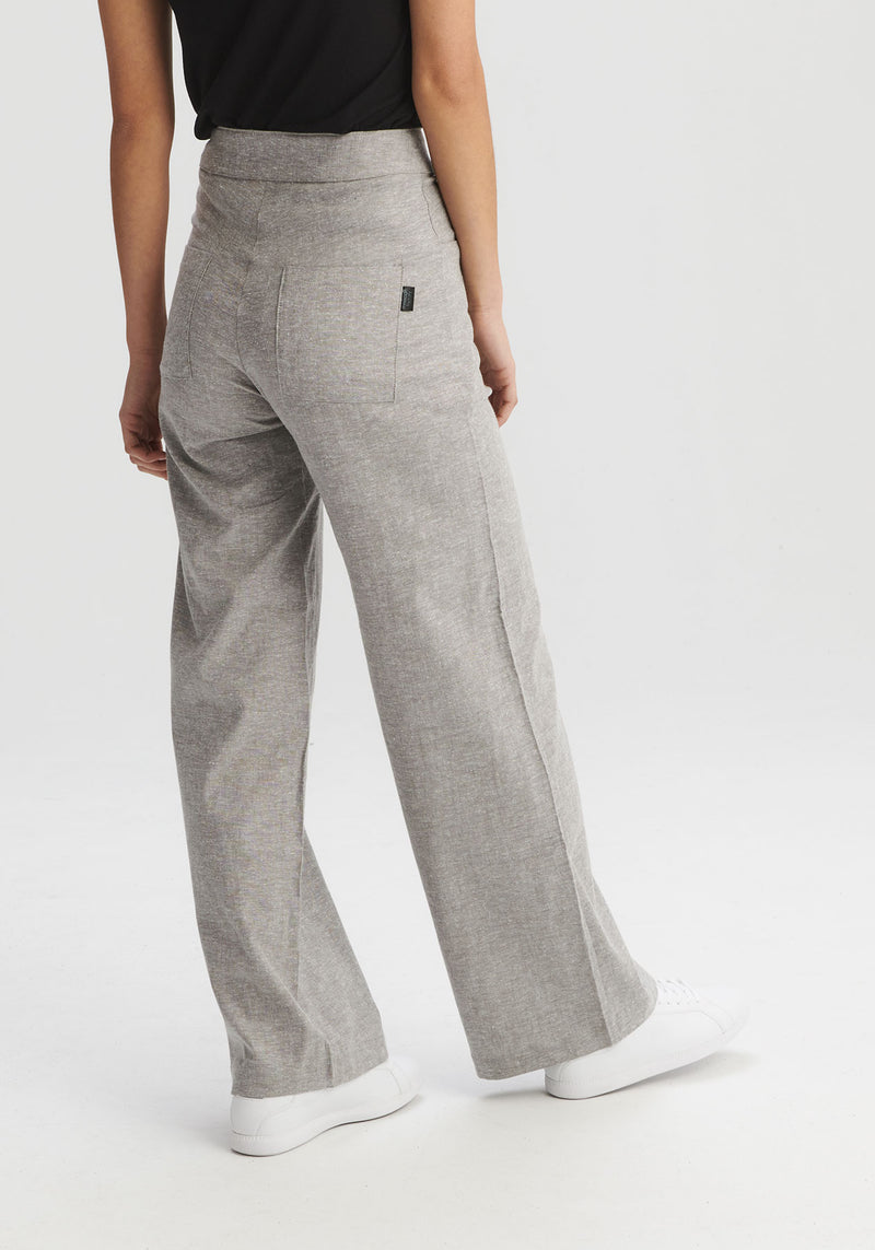 Grey Dress Pants Comfort High Waist Straight Leg Pants